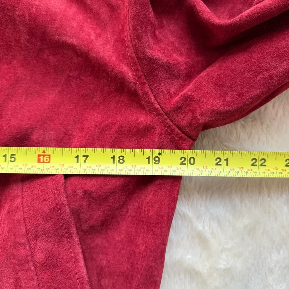 NWT BLANKNYC Red Suede Leather Moto Bomber Jacket Cherry Womens Small - Picture 6 of 7